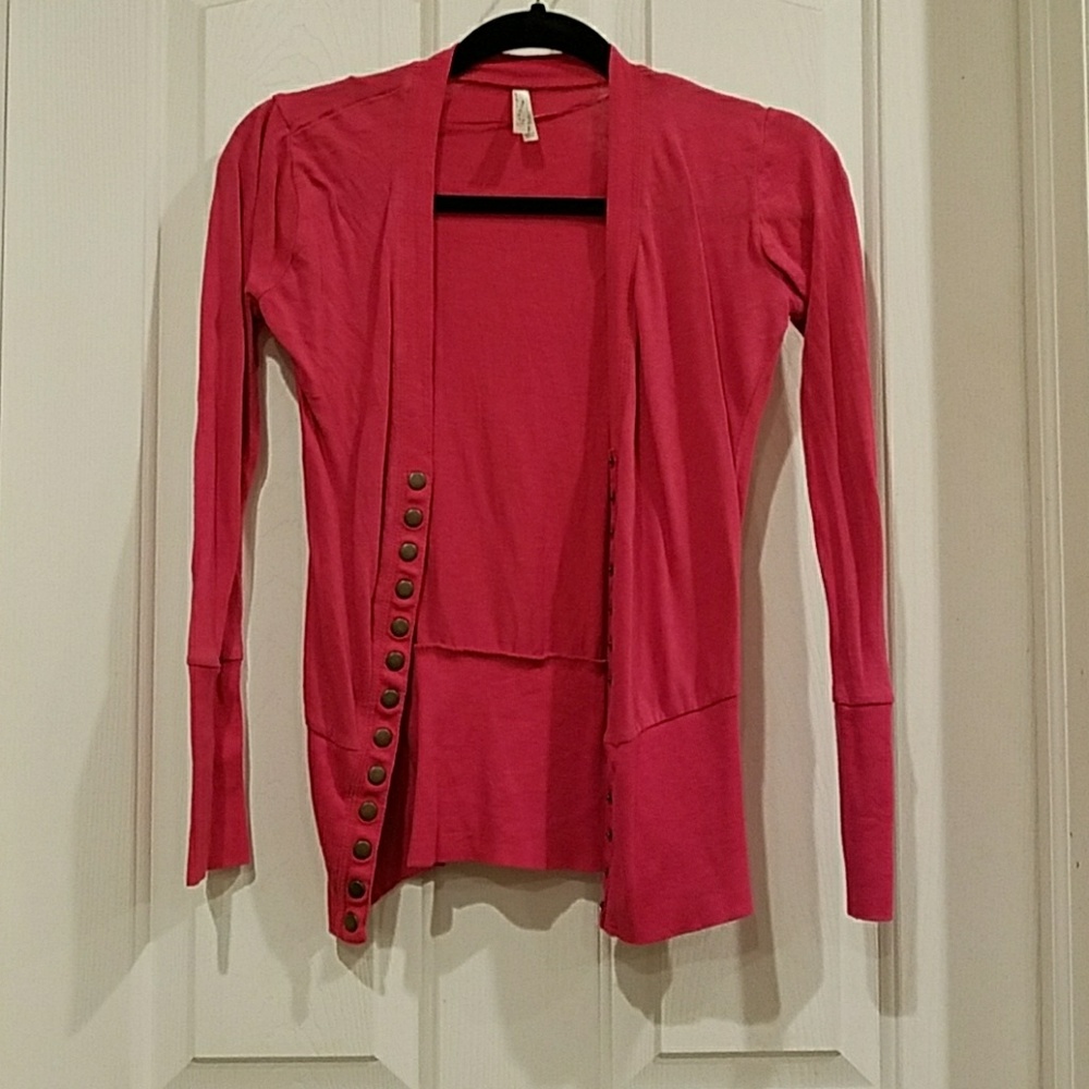 COPY - Dark Pink snap cardigan